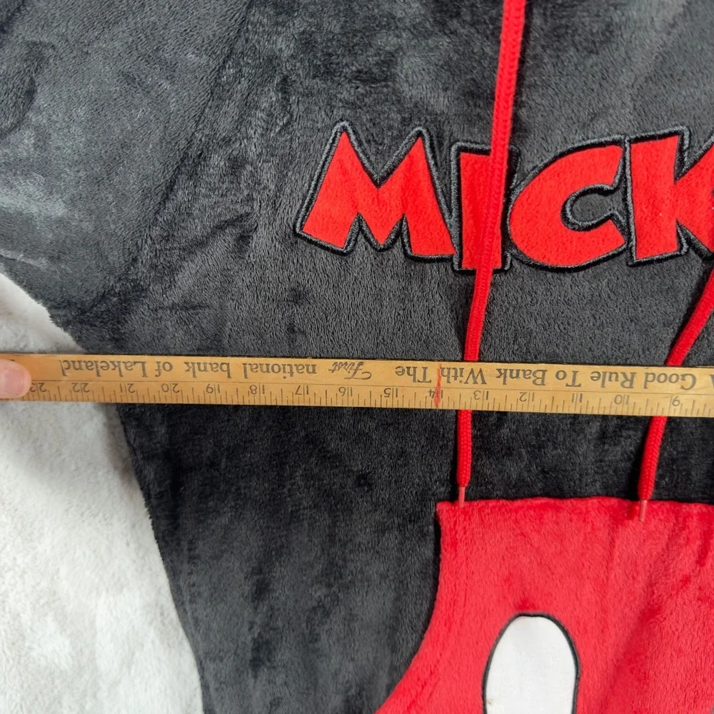 Disney Mickey Mouse Plush Fleece Oversized Hoodie Sleep Shirt‎ Black Red Small - Picture 7 of 10